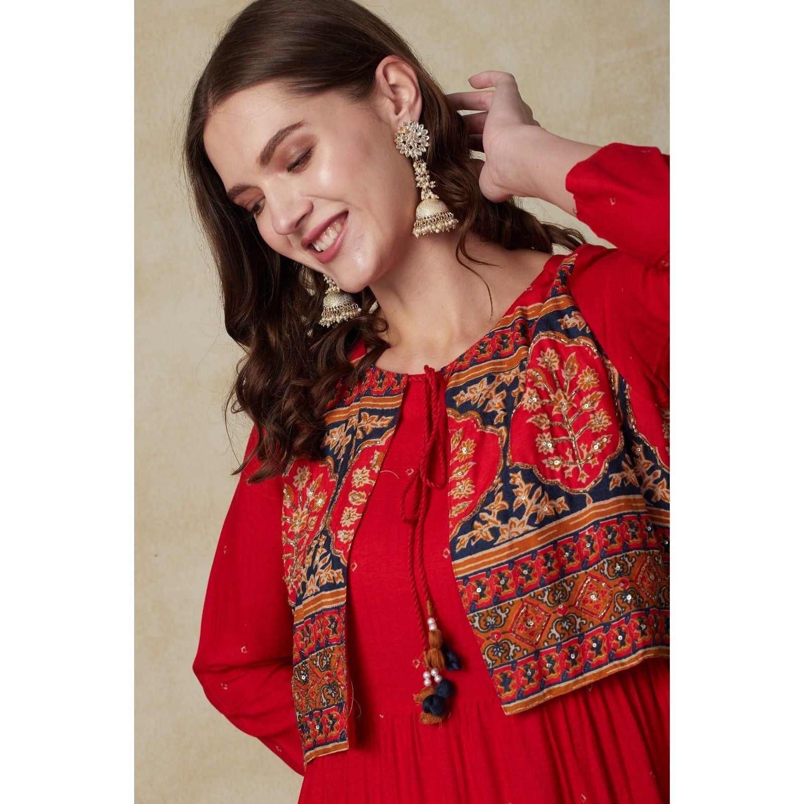 Fusion Wear Indian Dress/Kurta with attached Jacket – thekurtalady