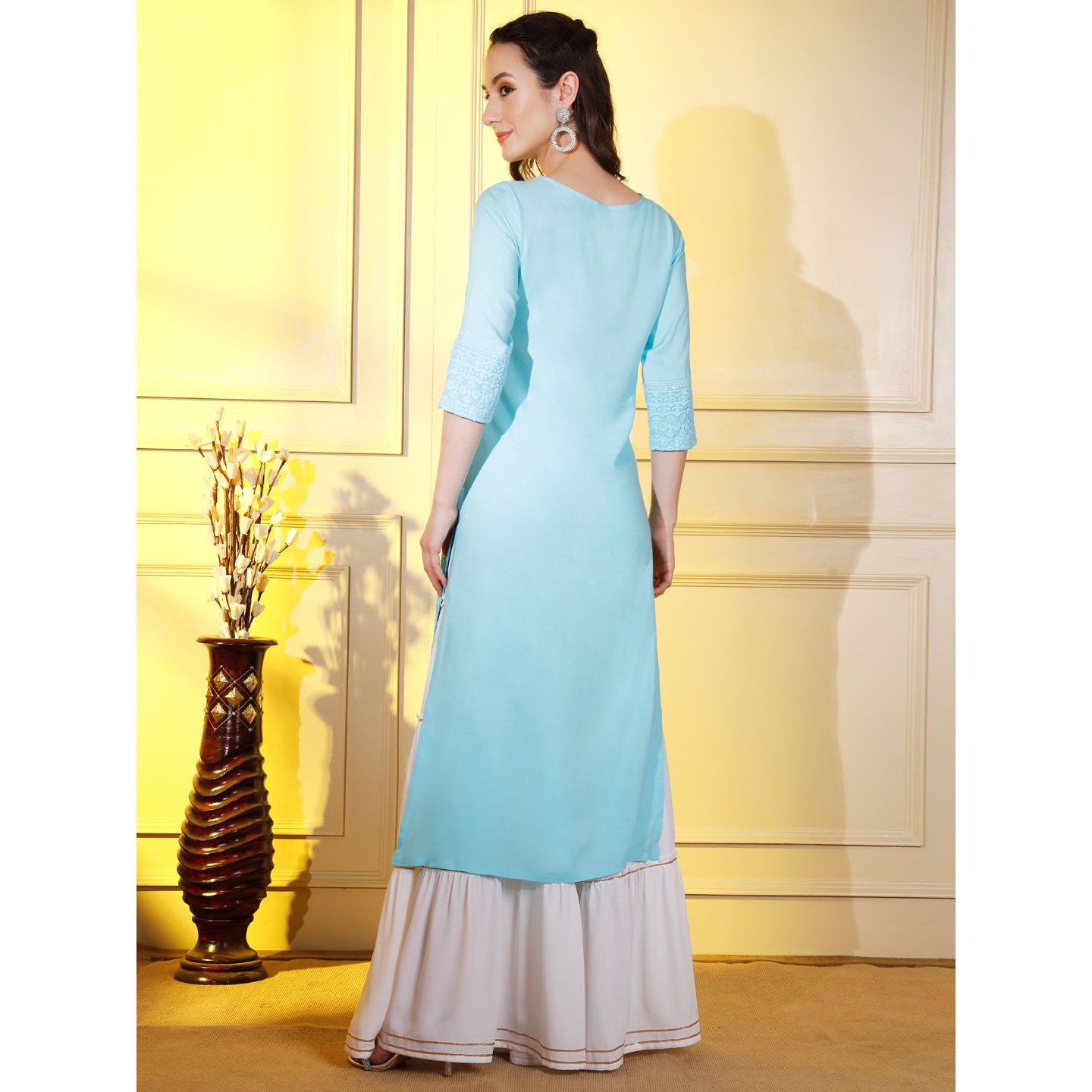Indian Women New Designer Cotton Kurta Kurti Ethnic Style Casual Dress  Pakistani | eBay