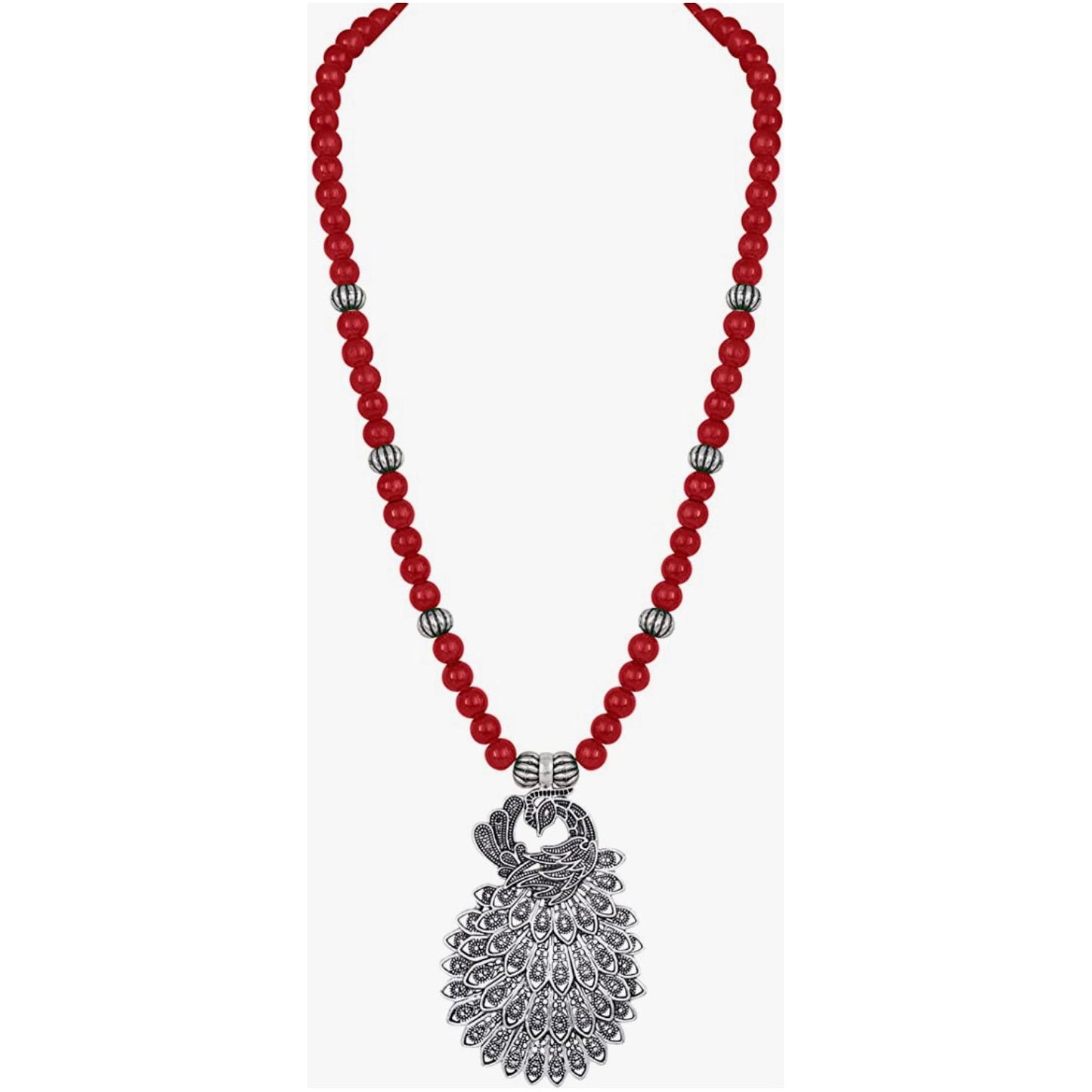 Peacock Pendant Onyx Stone Necklace Set and Earrings for Women
