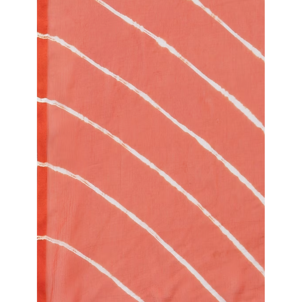 Festive Wear Kurta Sets for Women: Orange Bandhini printed Cotton Kurta Set