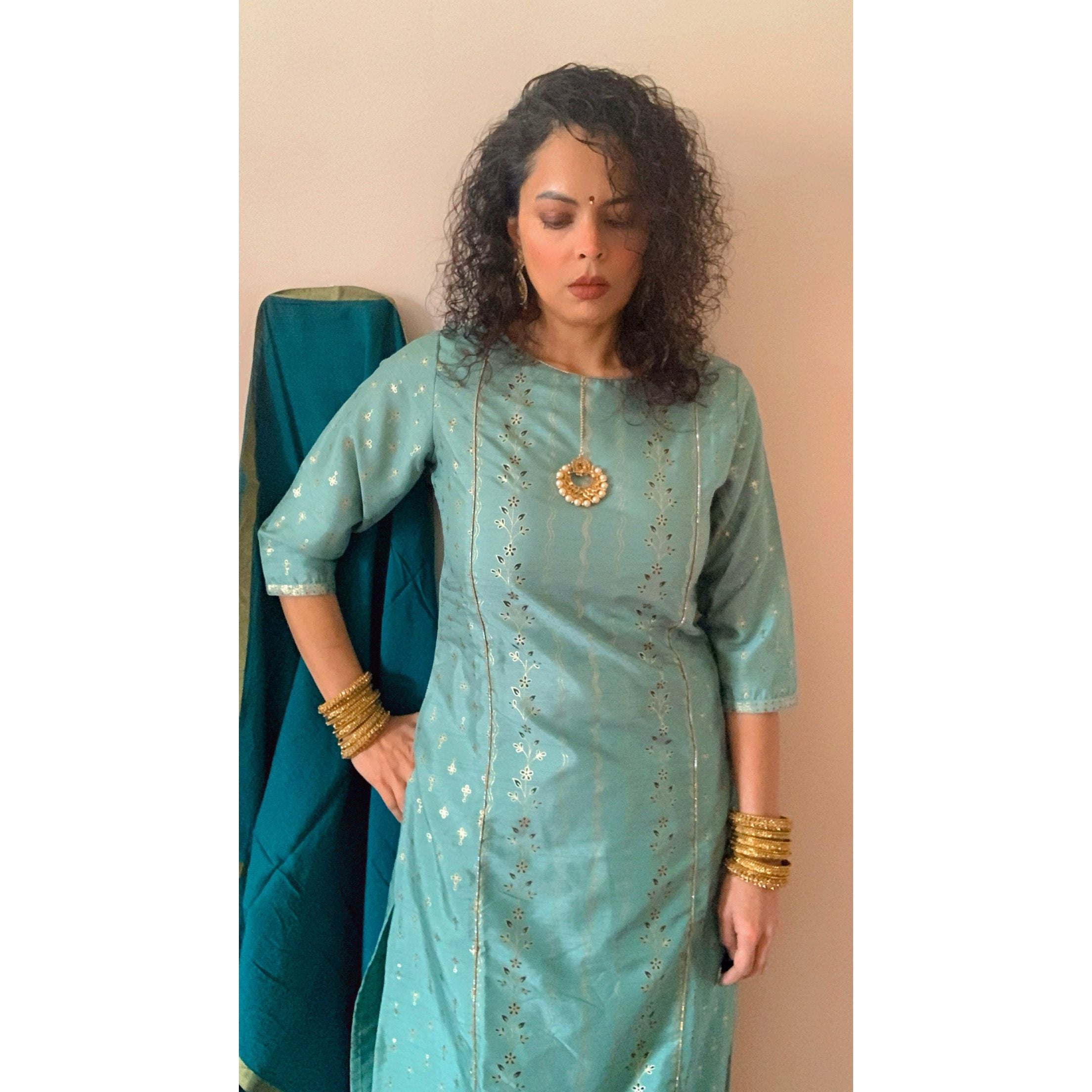 Buy Turquoise Blue Kurtas & Kurtis for Women by RANGMAYEE Online | Ajio.com