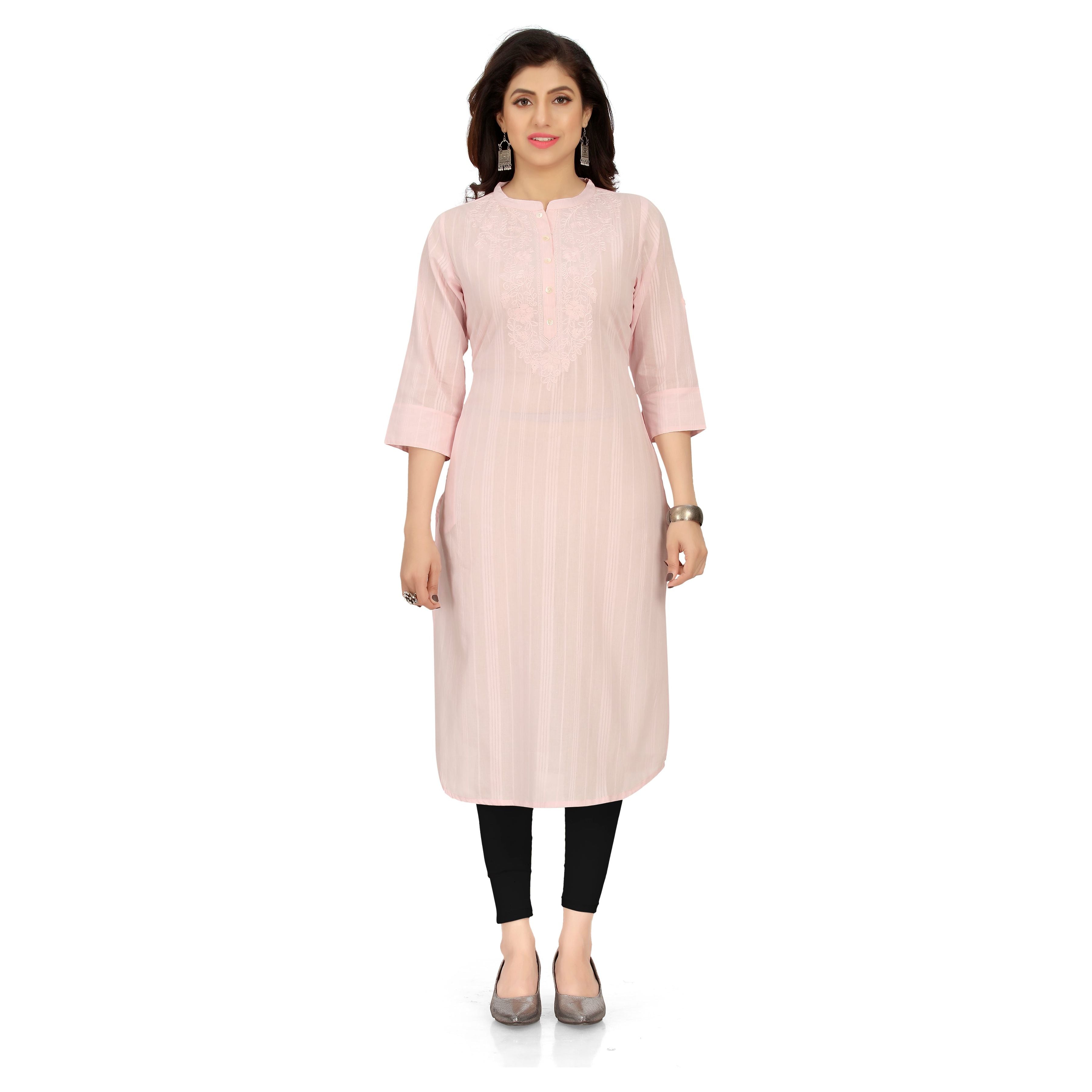 Plain Straight Ladies Collar Neck Cotton Kurti at Rs 270/piece in  Kishangarh | ID: 16525586355