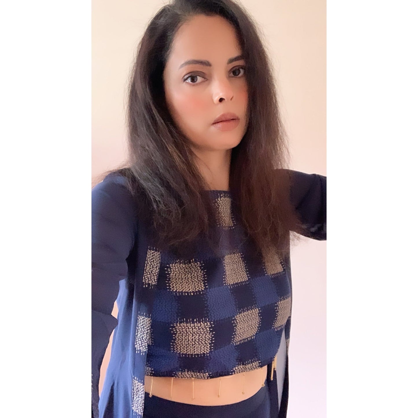 Dark Blue 3 Piece Set for Women/ Indian Fusion Wear