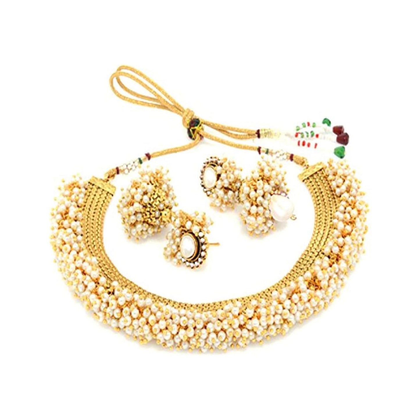 Traditional Temple Style Necklace With Matching Earrings