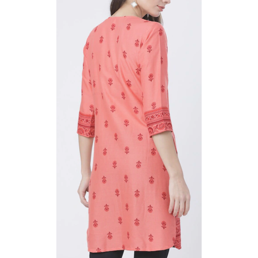 Coral printed Tunic Short Kurti for Women