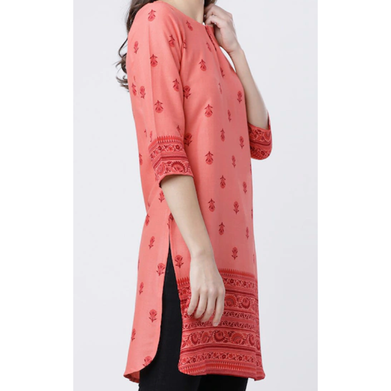 Coral printed Tunic Short Kurti for Women