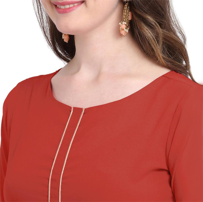 Red and Gold Kurta with Dupatta